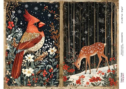 декупажная карта «рождественская сказка» #000716, 21см x 29,7см фабрика декору