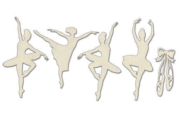 Chipboard embellishments set, "Ballerinas" #085