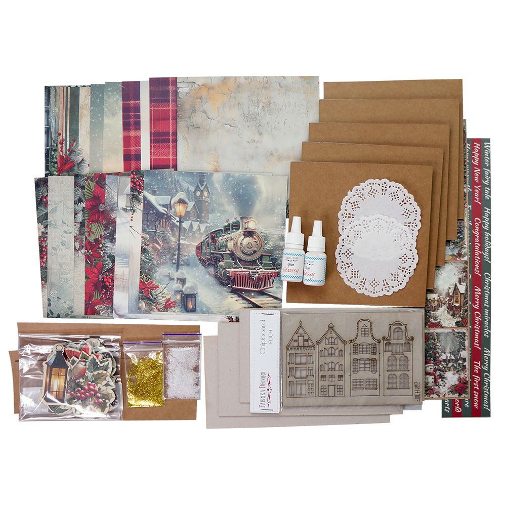 Set for creating 5 cards “Snowy Christmas” 15 x 15cm - foto 6