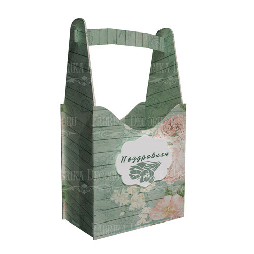 Top-Griff-Box für Blumen, Wein und Geschenke, 190х115x350 mm, DIY-Bausatz #291 - foto 1  - Fabrika Decoru