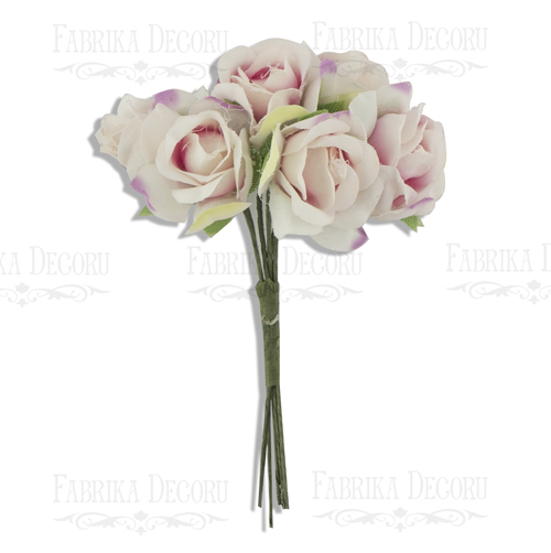 Rosenblüten, Farbe Pink Shabby, 6St - Fabrika Decoru
