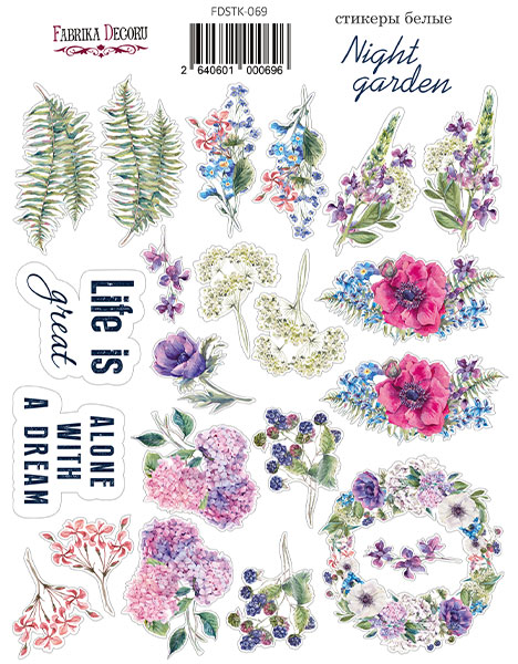 Kit of stickers #069,  "Night garden"