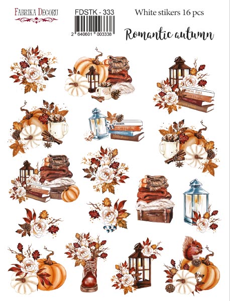 Set of stickers 16pcs Romantic autumn #333