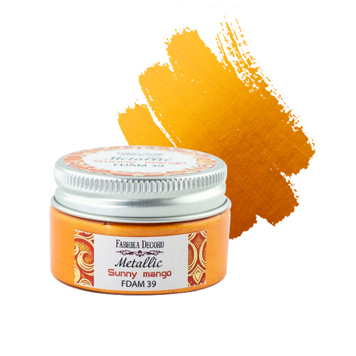 Farba metalik, kolor Słoneczne Mango, 30ml - Fabrika Decoru