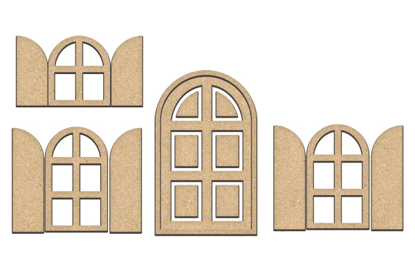 Set of MDF ornaments for decoration #219