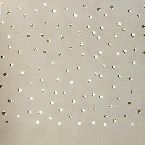 Отрез кожзама с тиснением золотой фольгой, дизайн Golden Drops Beige, 50см х 25см - Фото 1
