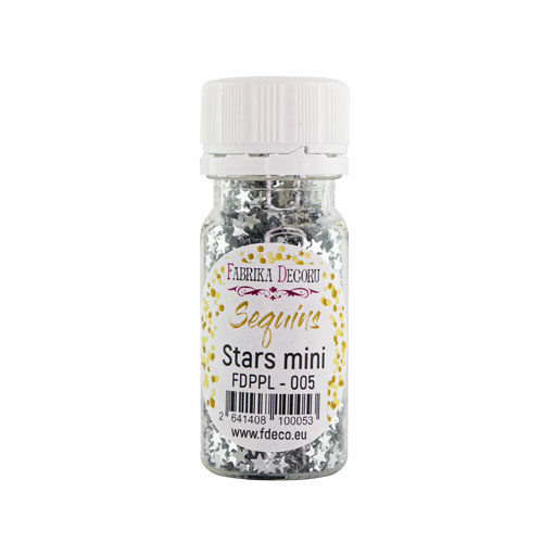 Sequins Stars mini, silver, #005