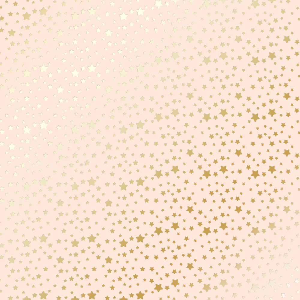 лист односторонней бумаги с фольгированием, дизайн golden stars beige, 30,5см х 30,5см