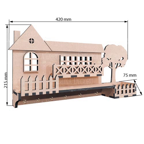 Key holder-shelf with balcony #322 - foto 0