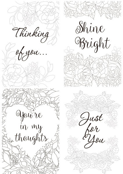 Set of 8pcs 10х15cm for coloring by markers Shabby garden EN - foto 0