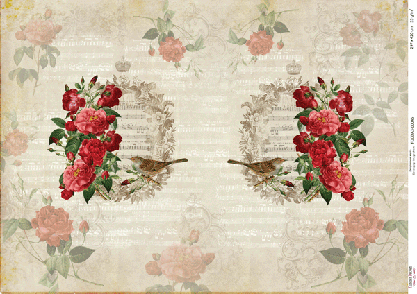 Decoupage-Karte Nr. 045, 29,7 x 42 cm, Fabrika Decoru - Fabrika Decoru