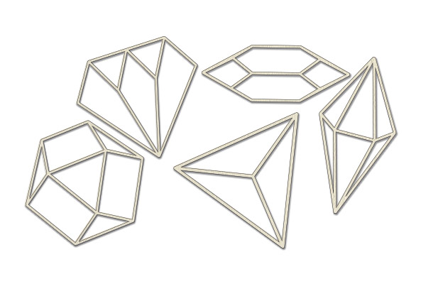 Chipboard embellishments set, "Crystals 3" #376