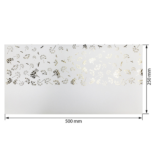 Skóra PU do oprawiania ze złotym tłoczeniem, wzór Golden Dill White, 50cm x 25cm  - foto 0  - Fabrika Decoru