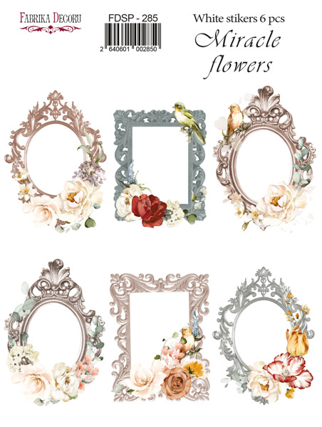 Set of stickers 6pcs Miracle flowers #285