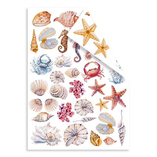 Doppelseitiges Papierset zum Schneiden von Sea Life 15x20cm - foto 0  - Fabrika Decoru