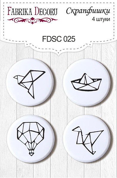 Set of 4pcs flair buttons for scrabooking #025