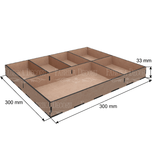 Микс бокс-Органайзер на 6 ячеек, 30х30x3,3см - Фото 0