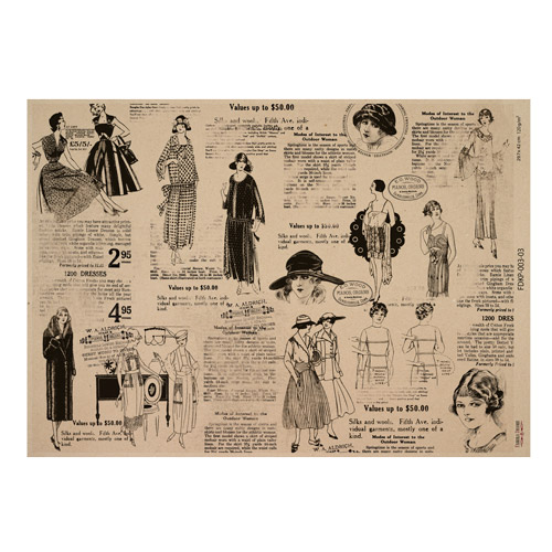 Kraft paper sheet Vintage women\'s world #03, 16,5’’x11,5’’ 