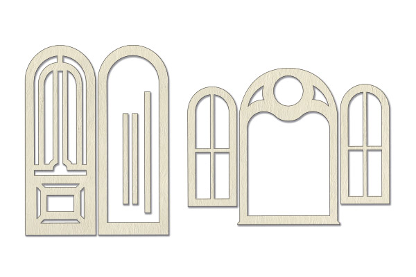 Chipboard embellishments set, Window 1 #509