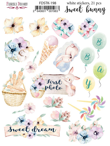 Set of stickers 21pcs Sweet bunny  #198