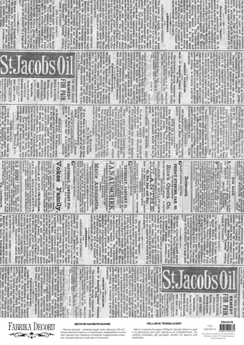 Deco Pergament farbiges Blatt The New York Times, A3 (11,7" х 16,5") - Fabrika Decoru