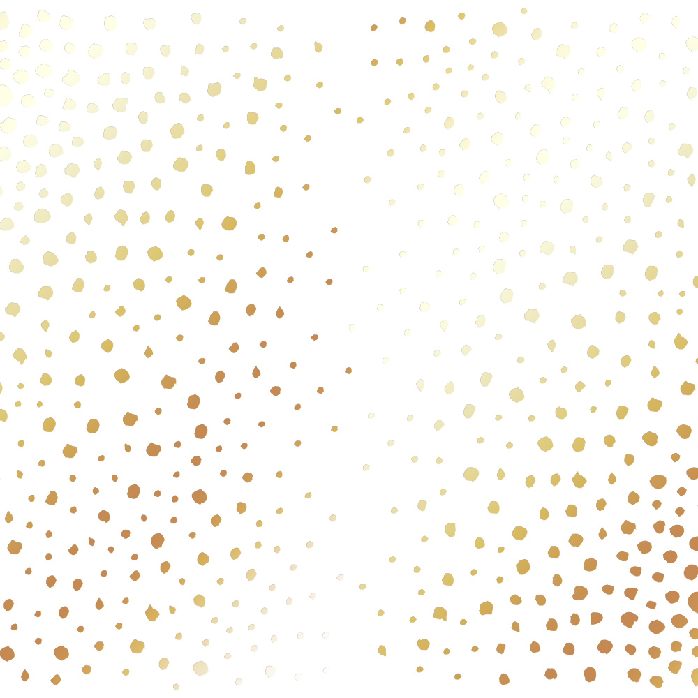 Sheet of single-sided paper with gold foil embossing, pattern Golden Maxi Drops White, 12"x12"