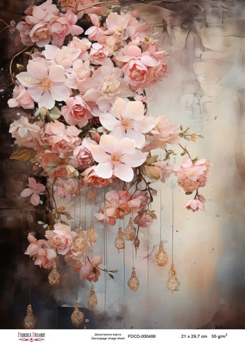 Decoupage card #0488, 21x29,7 cm