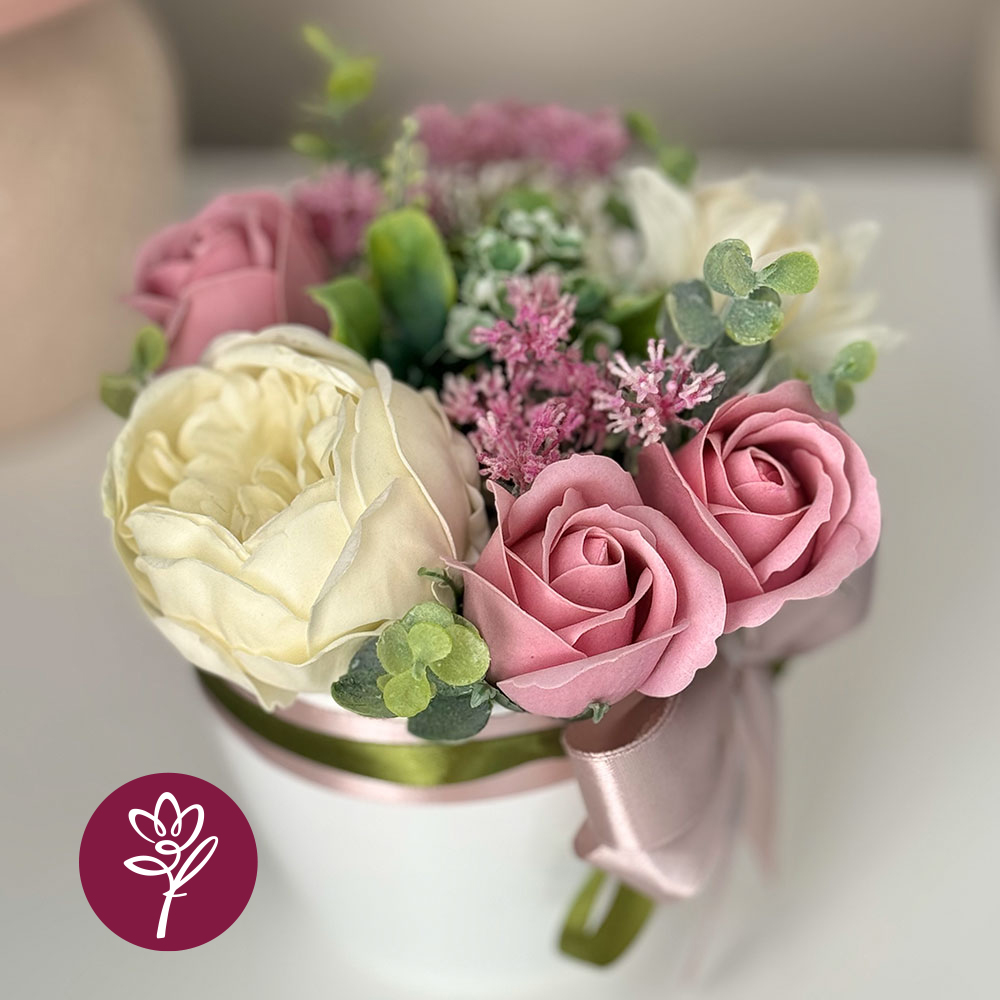 Floristic interior composition "Elegy of Roses", 200 x 200 x 180 mm  - foto 3
