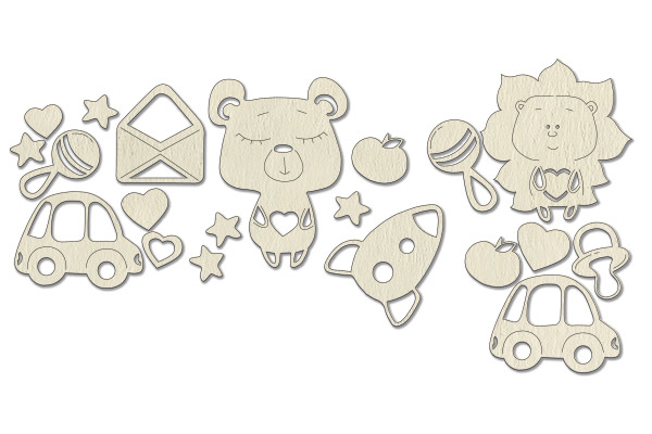 Chipboard embellishments set, "Sweet baby boy 1" #111