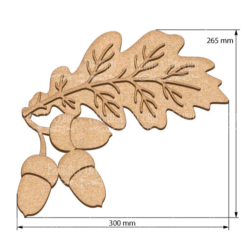 Kunstkarton Eichenblatt mit Eicheln 30х26,5 cm - foto 0  - Fabrika Decoru