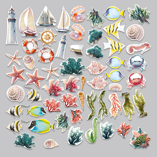 Set of die cuts Sea of dreams, 59 pcs - foto 1