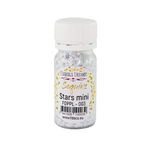 Sequins Stars mini, white, #003