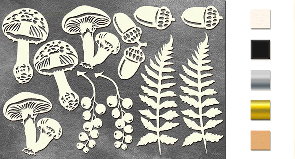 Chipboard embellishments set, "Botany autumn 3" #156