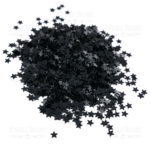 Пайетки Звездочки мини, черные, #008 - Фото 0