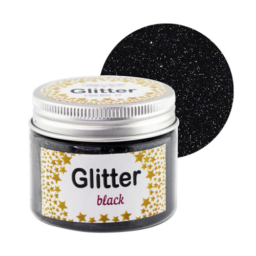 Glitter, Farbe Schwarz, 50 ml - Fabrika Decoru