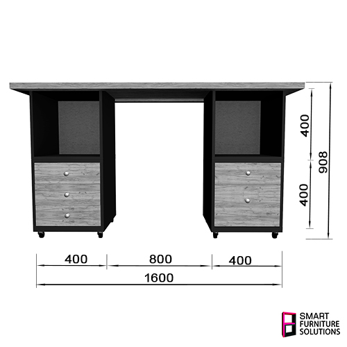 Uniwersalny, przekształcalny stół warsztatowy1600x600x900 mm, zestaw: blat, 2 szuflady, 2 sekcje, 2 ruchome platformy - foto 3  - Fabrika Decoru