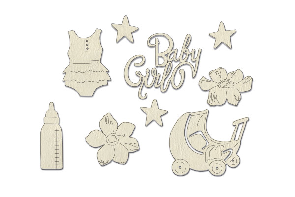 Chipboard embellishments set, Boho Baby #816