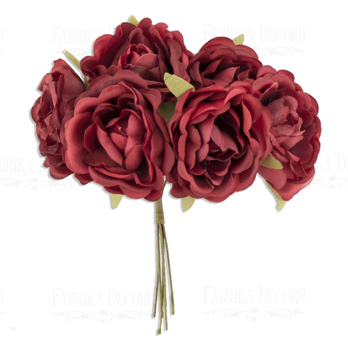  Bouquet of peonies reds, 6pcs