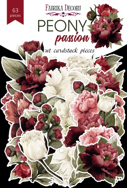 Set of die cuts Peony passion, 63 pcs