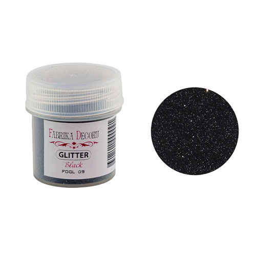 Glitter, Farbe Schwarz, 20 ml - Fabrika Decoru