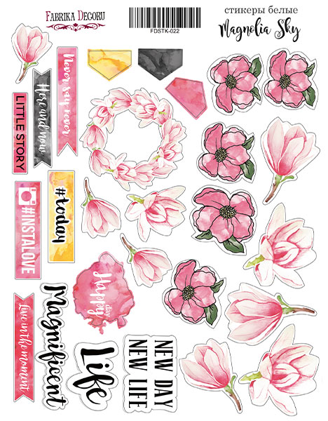 Kit of stickers 28 pcs Magnolia Sky #022