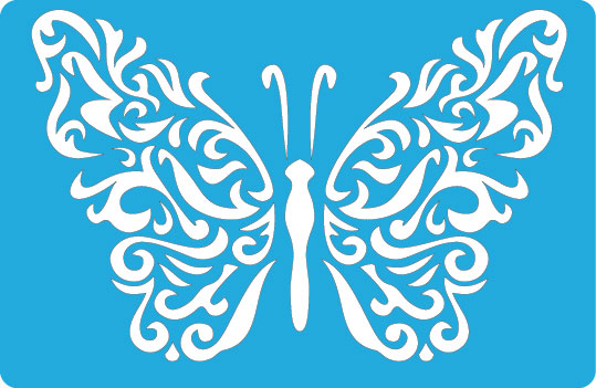 Bastelschablone 11x15cm "Butterfly Curls 1" #096 - Fabrika Decoru