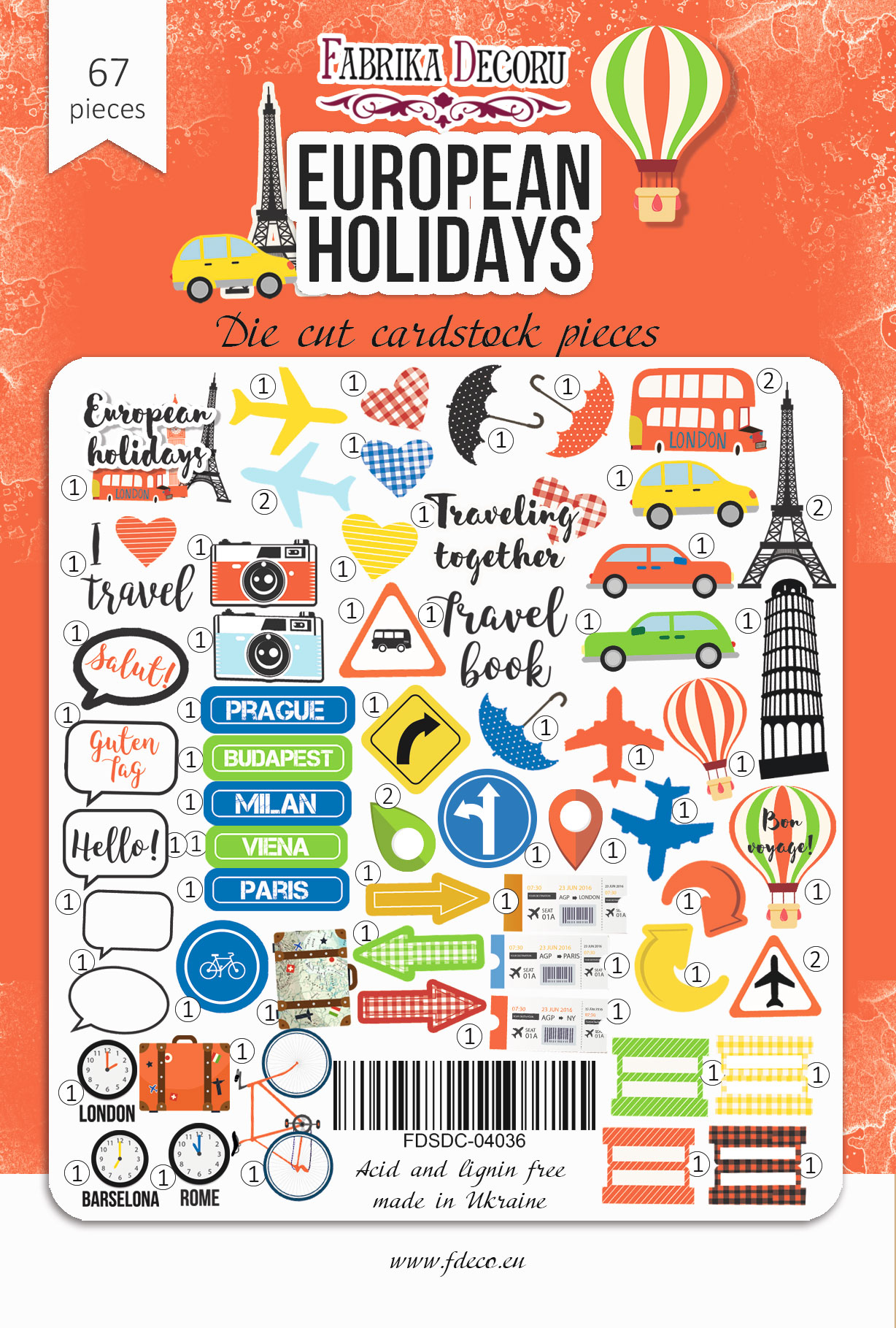 Set of die cuts European holidays, 67 pcs - foto 0