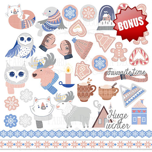 Double-sided scrapbooking paper set Huge Winter 8"x8", 10 sheets - foto 11