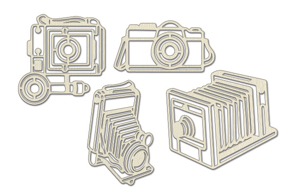 Chipboard embellishments set, Cameras #1  #669