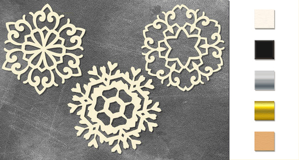 Chipboards set  "Snowflakes" #218