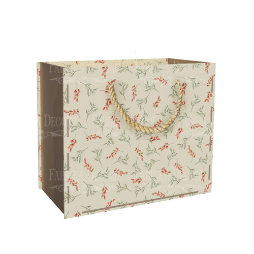 Bag shaped gift box with rope handles for presents, flowers, sweets, 300 х 250 х 150 mm, DIY kit #296 - foto 1