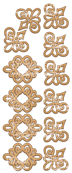 set of mdf ornaments for decoration #76