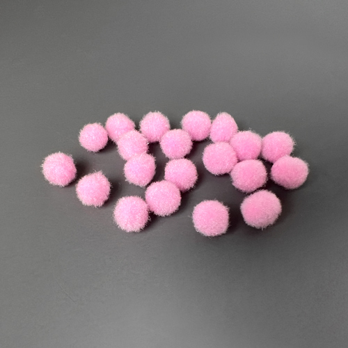 Pompons für Kreativität, Rosa, 20 Stk, Durchmesser 10mm - Fabrika Decoru