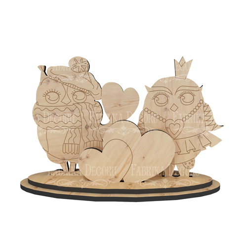 Blank for decoration #374 Owls in love